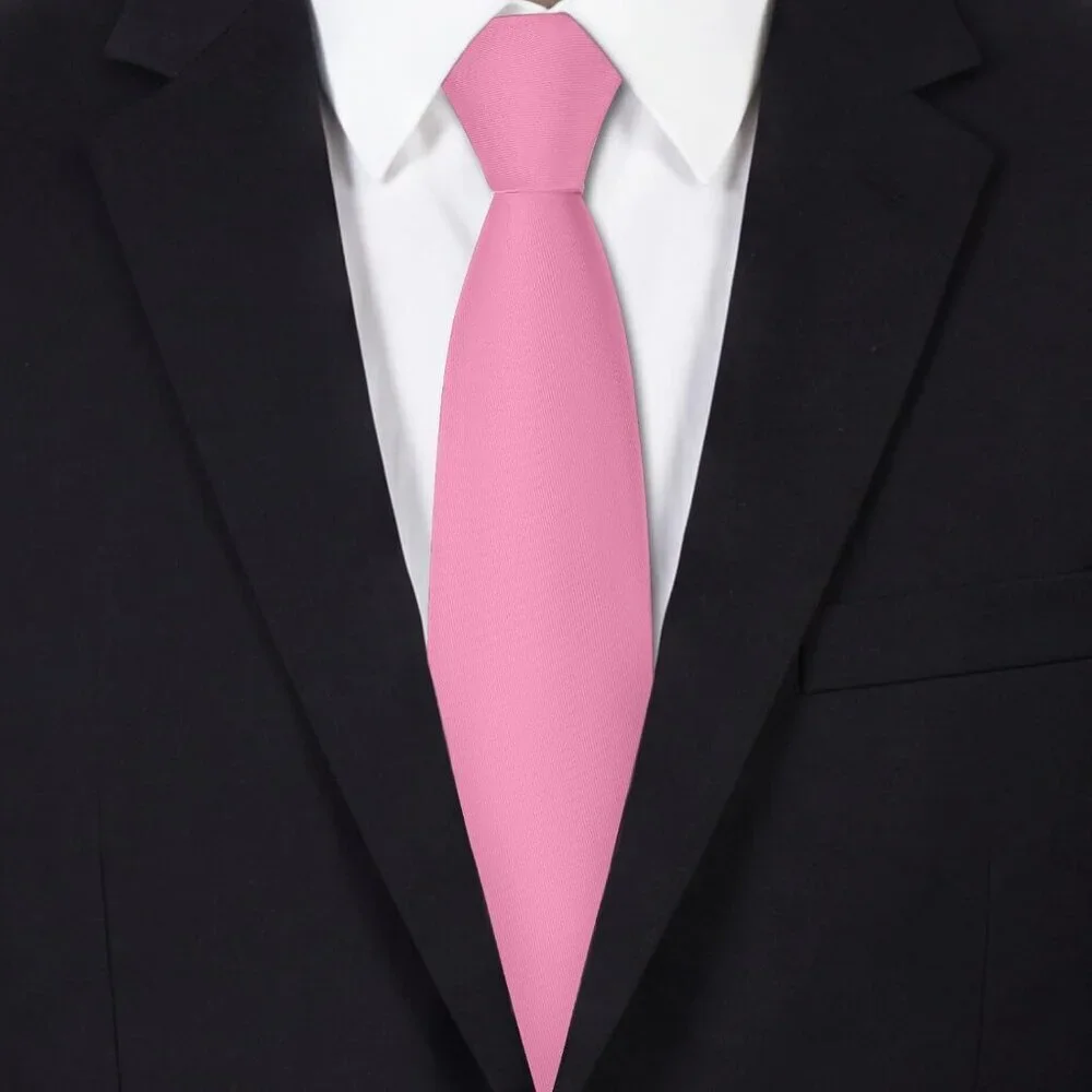 Men's Pink Solid Pure Color Formal 3.15